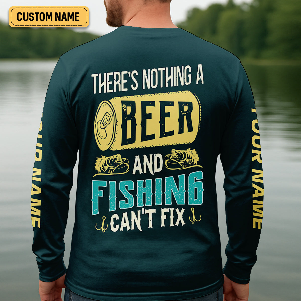 There's Nothing A Beer And Fishing Can't Fix SPF Shirt For Men, Gift For Fisherman, Largemouth Bass Fishing