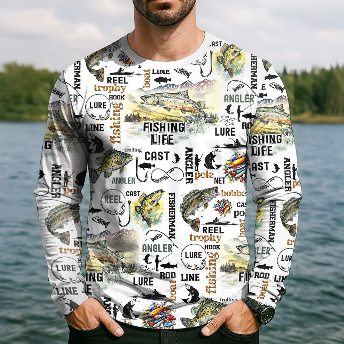 Fishing Life Fishing UPF Shirts, Funny Fishing Shirt, Gift For Fisherman, Fishing Shirts For Men
