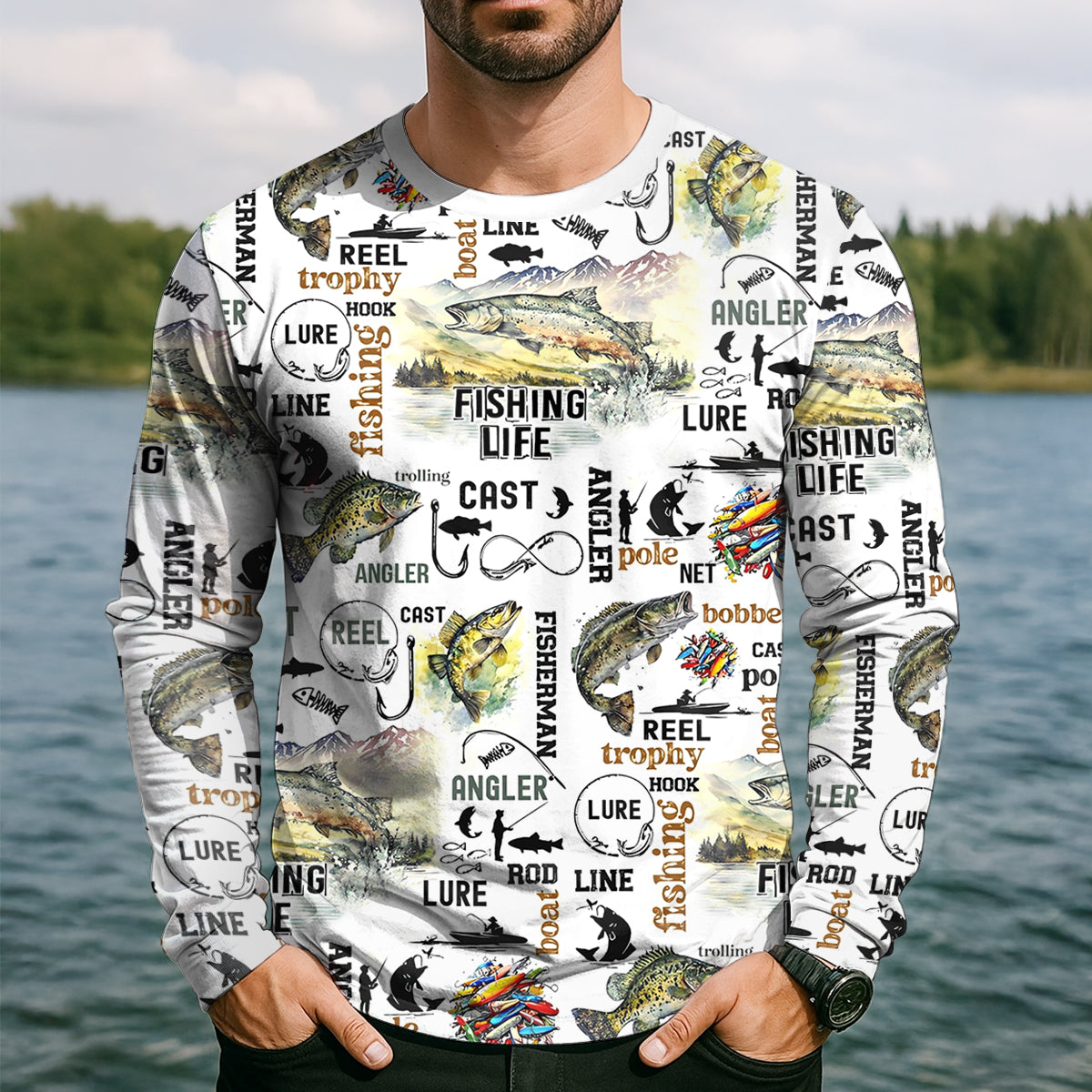 Fishing Life Fishing UPF Shirts, Funny Fishing Shirt, Gift For Fisherman, Fishing Shirts For Men