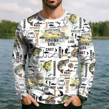 Fishing Life Fishing UPF Shirts, Funny Fishing Shirt, Gift For Fisherman, Fishing Shirts For Men