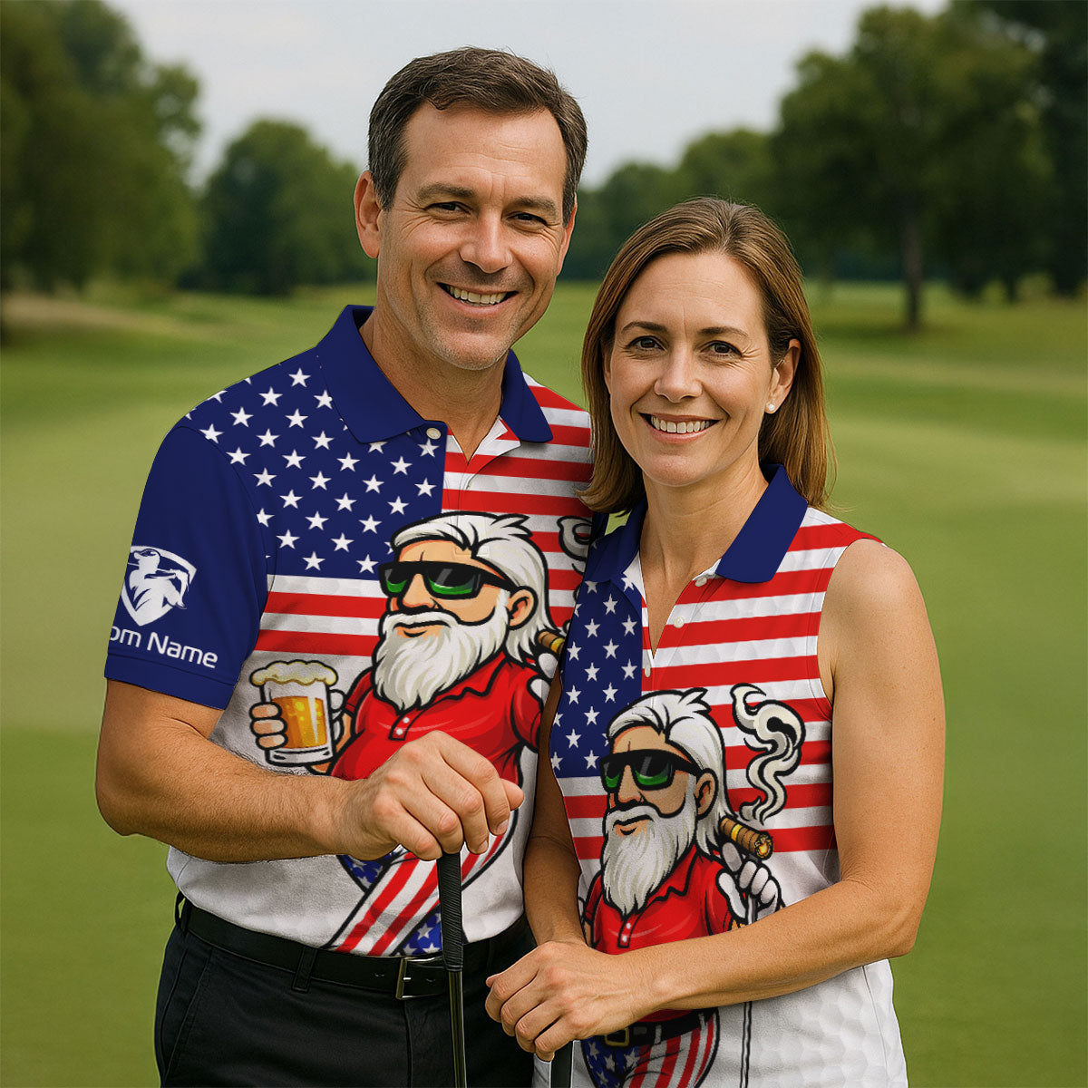 Real Grandpas Play Golf Father's Day 4th Of July Golf Shirt, 250 Years Polo Shirts For Men