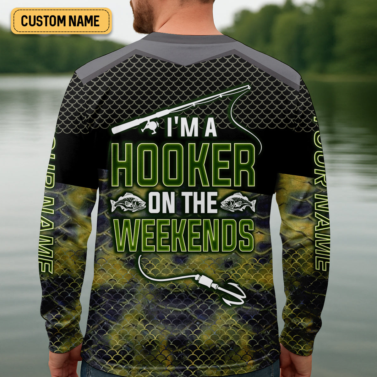 Weekend Hooker Camouflage Fishing Shirts, Fishing UPF Shirts, Men's Fishing Shirts Long Sleeve