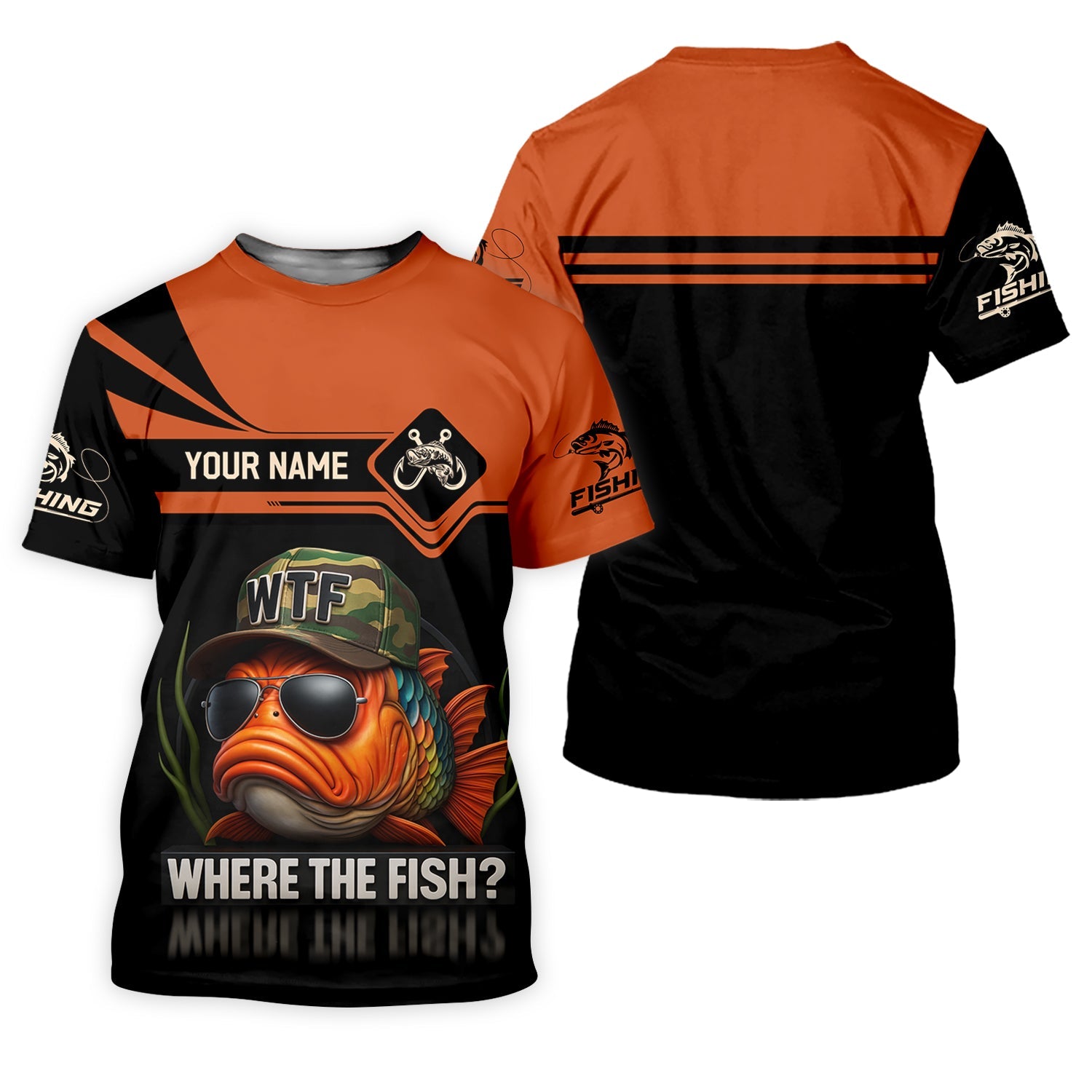 WTF Where The Fish Camo Tournament Fishing Shirts, Funny Fishing Shirt, Women SPF Shirt, Women Fishing Shirt