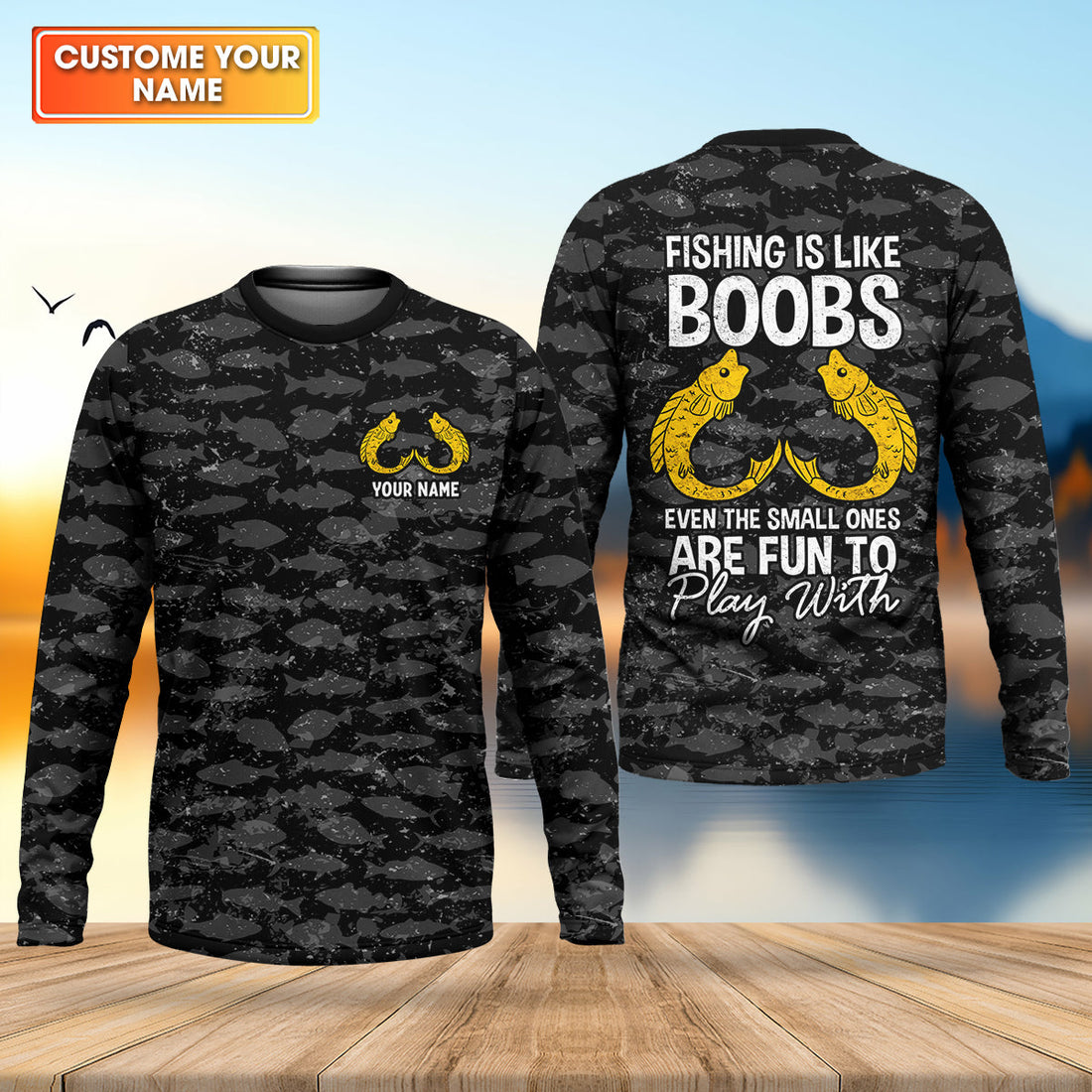 Fishing Is Like Boobs Even The Small Ones Are Fun To Play With Fishing UPF Shirts, Fishing Shirts For Men