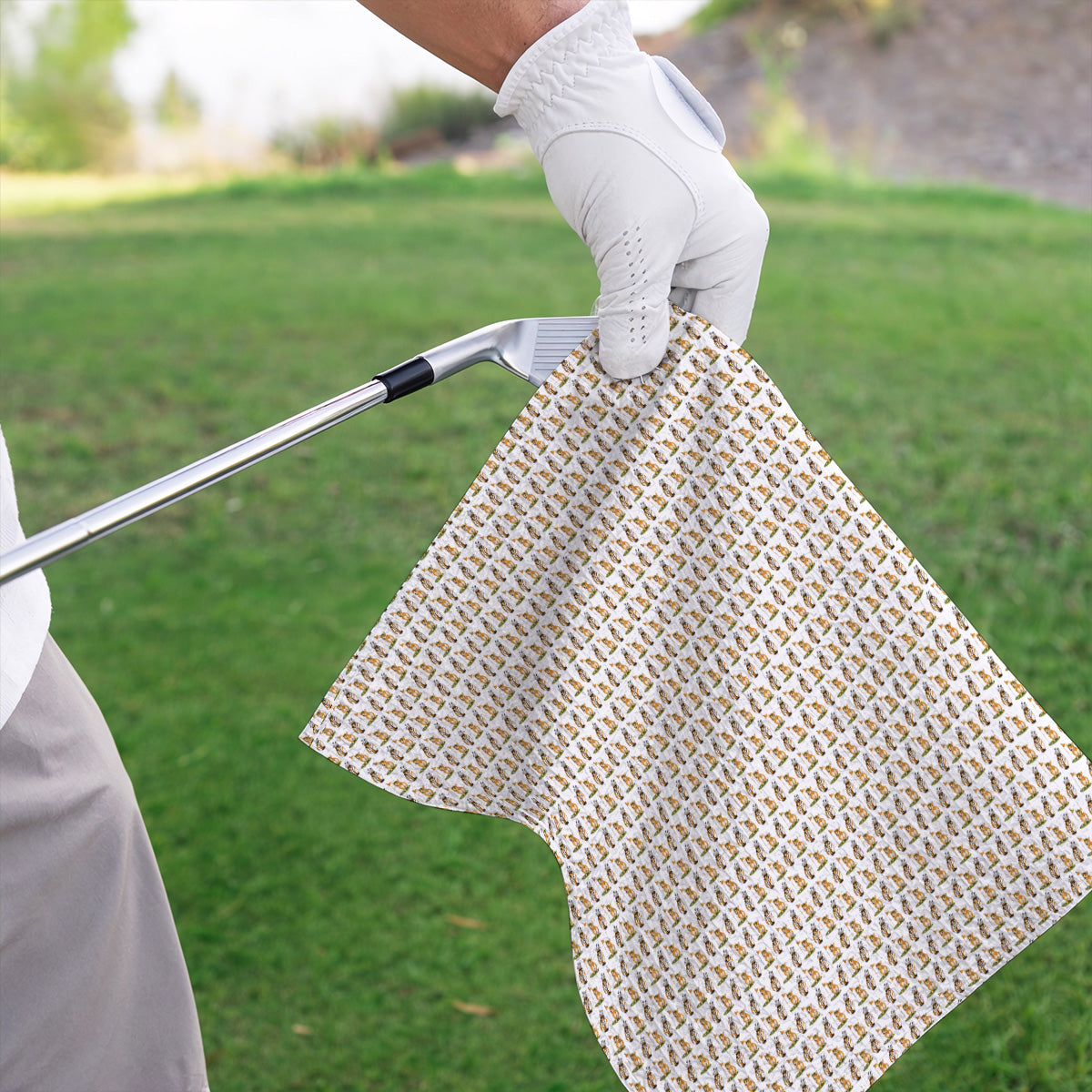 Funny Corgi Golf Towels, Corgi Pattern Golf Towel, Golf Gift For Golfer
