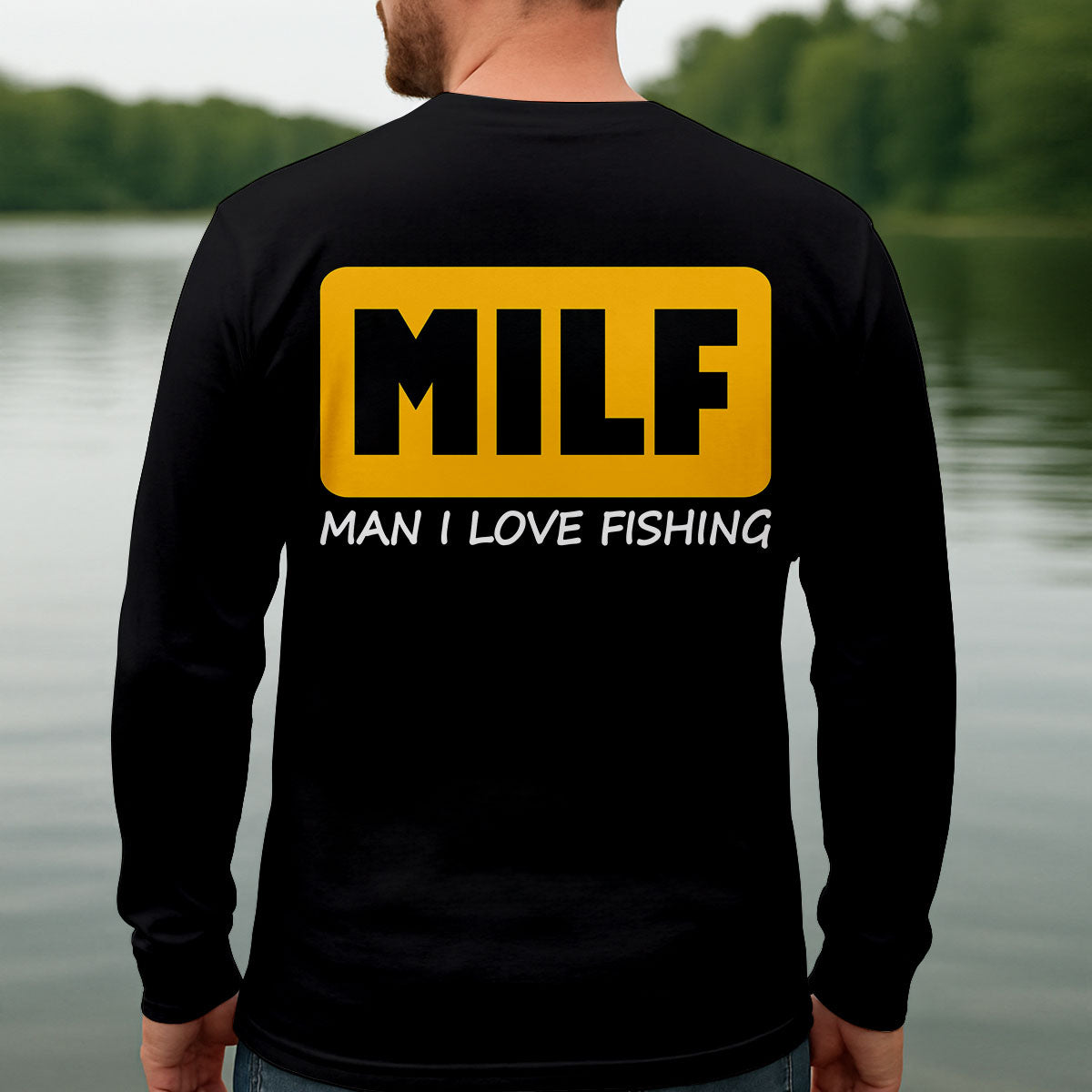 MILF Man I Love Fish Black And Yellow Fishing UPF Shirts, Funny Fishing Shirt, Fishing Shirts For Men