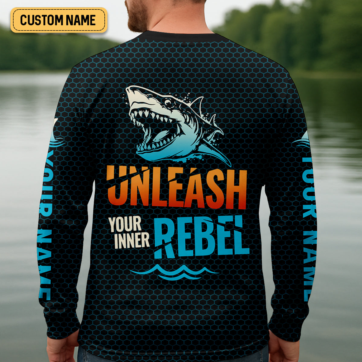 Shark Fishing SPF Shirts, Unleash Your Inner Rebel Performance Fishing Shirts, Fishing Shirts For Men