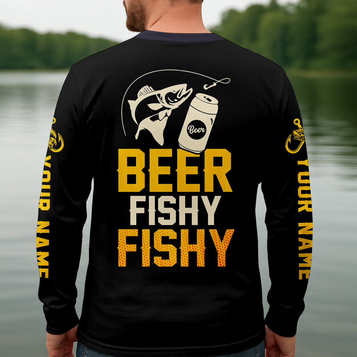 Beer Fishy Fishy Funny Fishing Shirt, SPF Shirt For Men, Fishing And Beer Men's Fishing Shirt