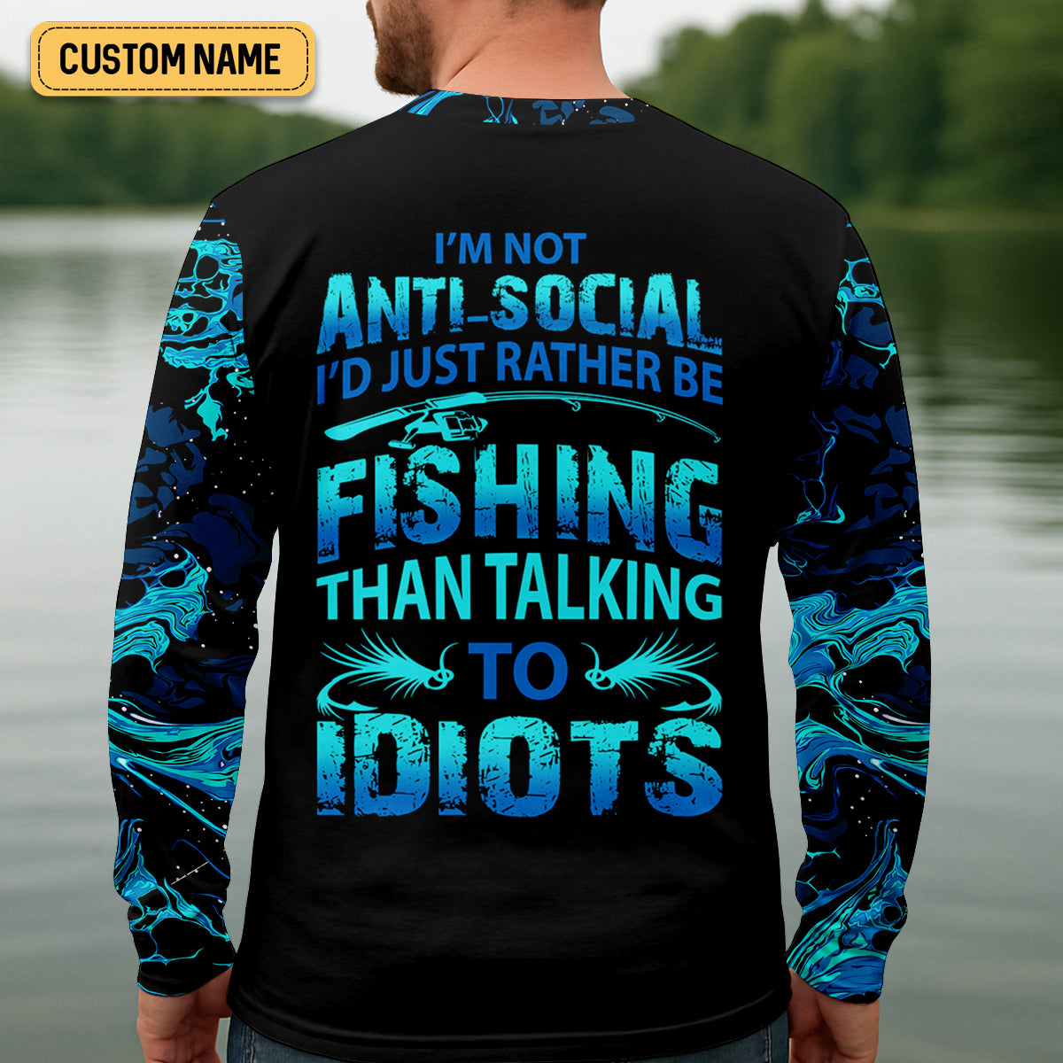 I'd Just Rather Be Fishing Than Talking To Idiots Funny Fishing Shirt, SPF Shirt For Men, Men's Fishing Shirt