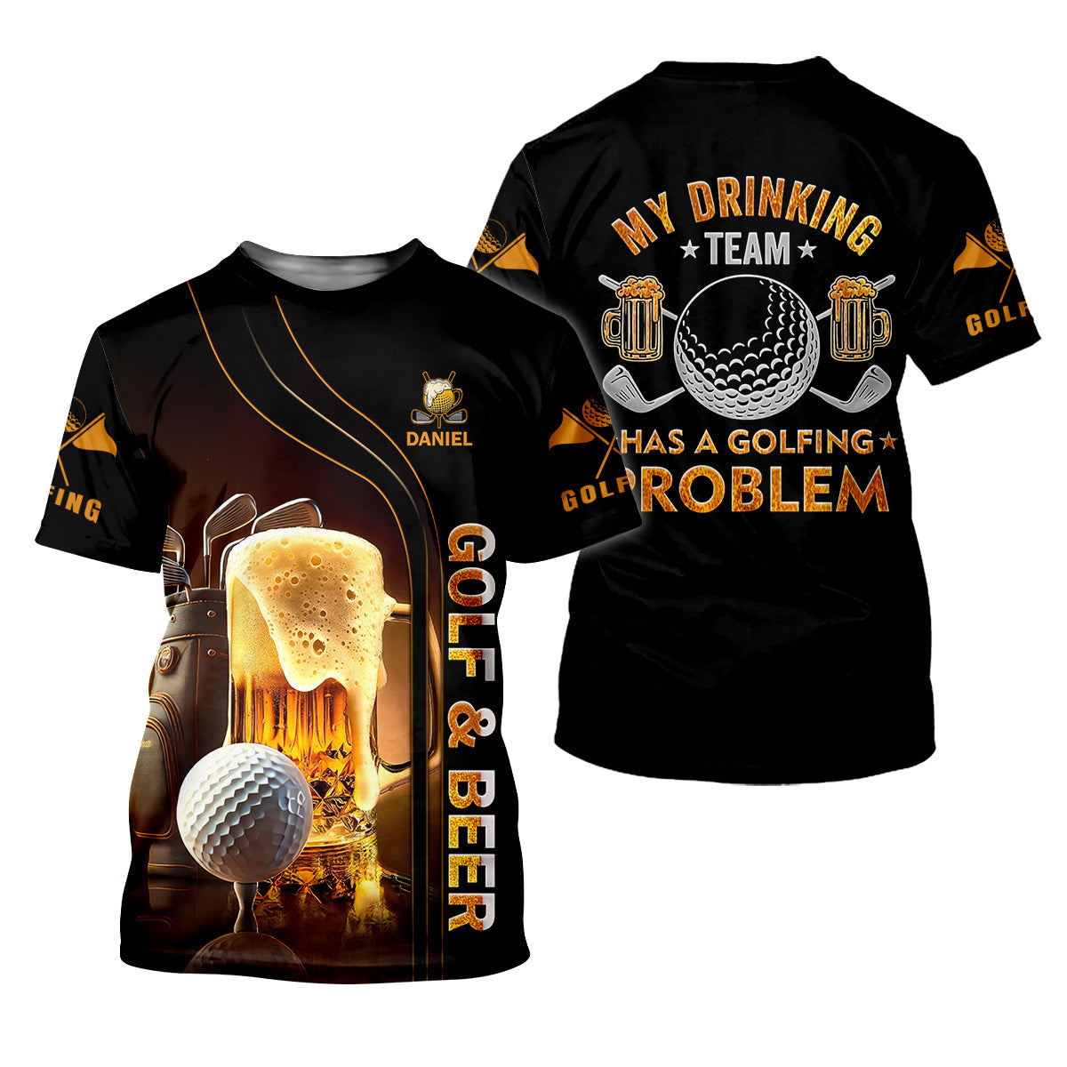 My Drinking Team Has Golfing Problem Beer Custom Men's Golf Polo ShirtMens Golf Gift, Funny Golf Shirt