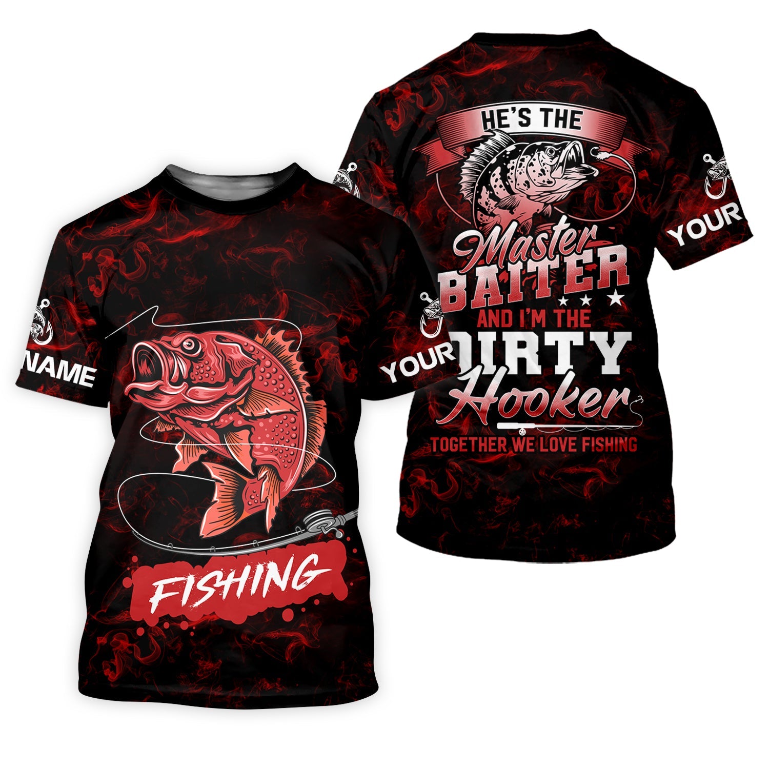 He’s the Master Baiter & I’m the Dirty Hooker, Fishing Women SPF Shirt, Women Fishing Shirt, Funny Fishing Shirt
