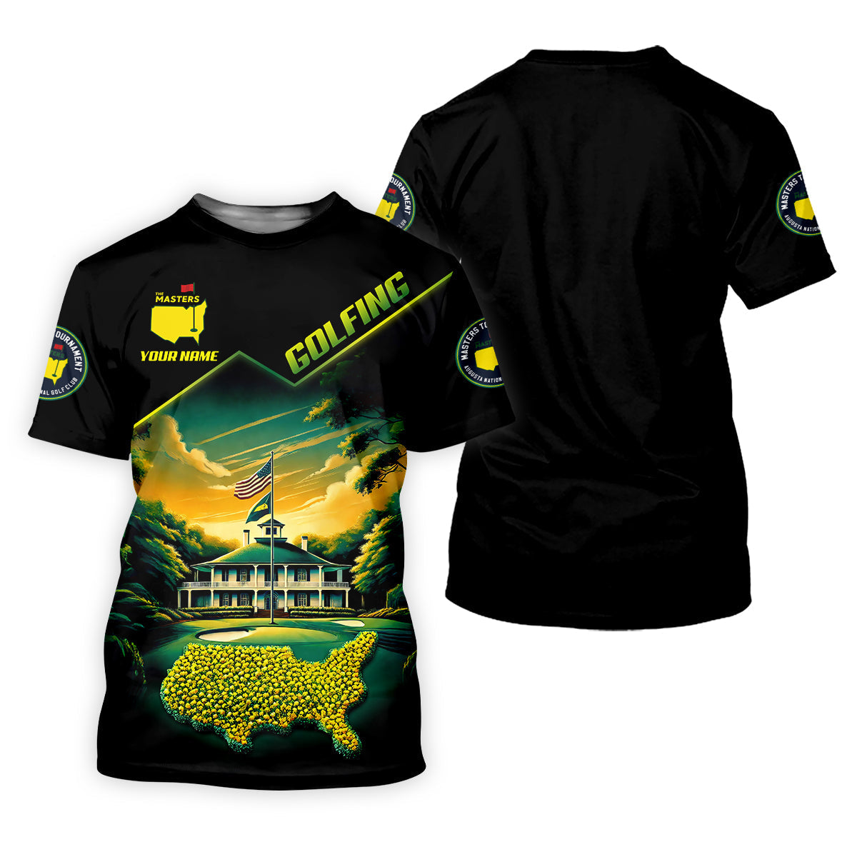 Custom Augusta Golf Course Polo ShirtGolfing Apparel, Mens Golf Gift, Funny Golf Shirt