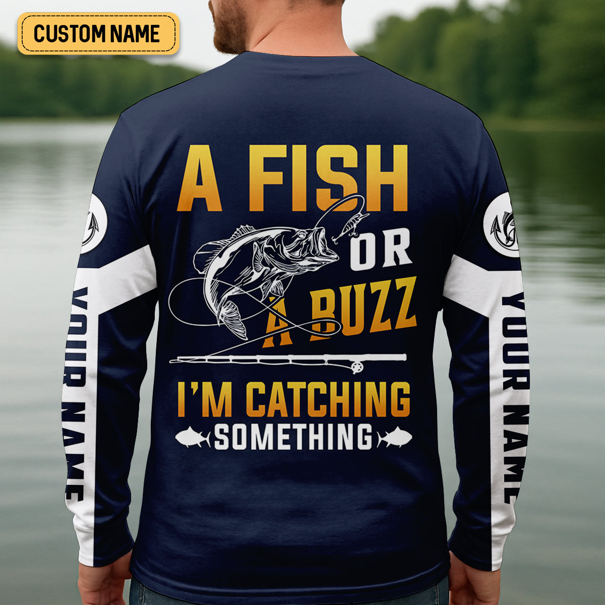 A Fish Or A Buzz I'm Catching Something Funny Fishing Shirt, Fishing And Beer SPF Shirt For Men