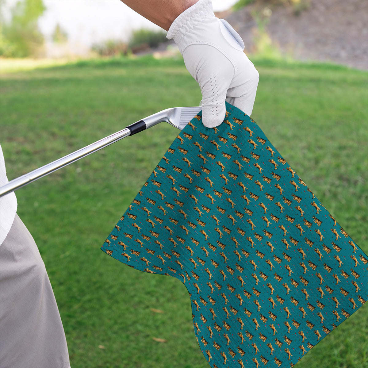 Funny German Shepherd Golf Towels, Dog Lover Pattern Golf Towel, Golf Gift For Golfer