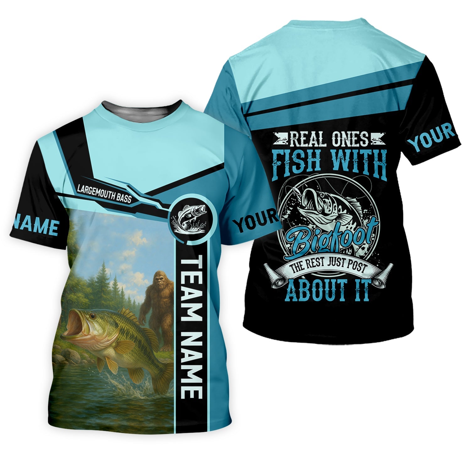 Bigfoot Fishing, Largemouth Bass Fishing, Team Fishing Shirt, SPF Shirt, Presents For Fishermen