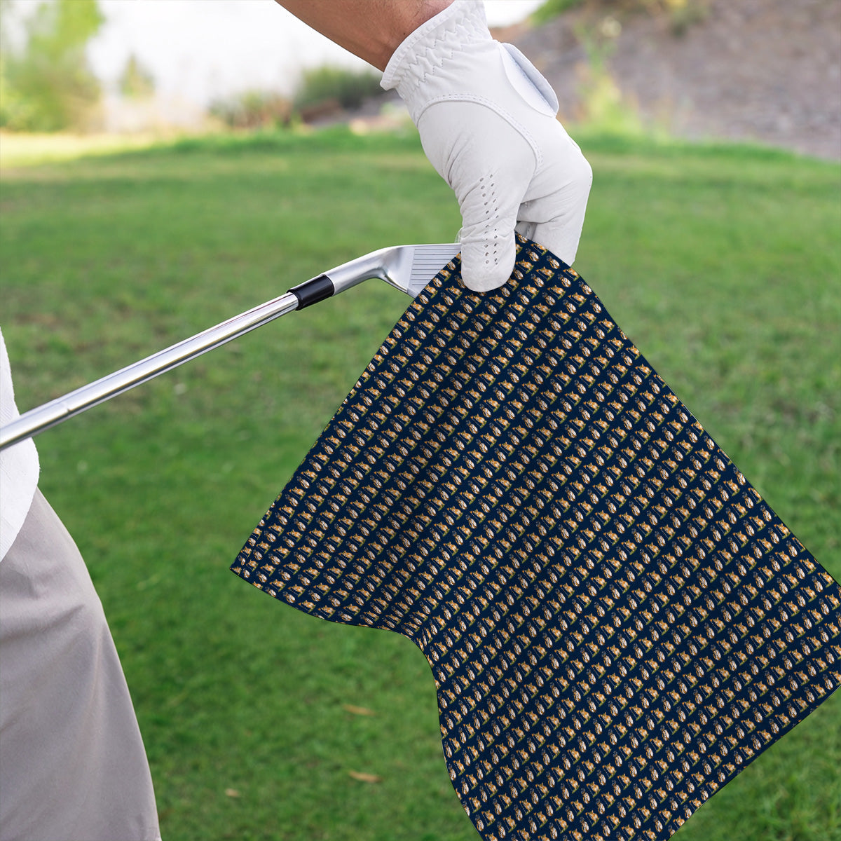 Funny Corgi Golf Towels, Corgi Pattern Golf Towel, Golf Gift For Golfer