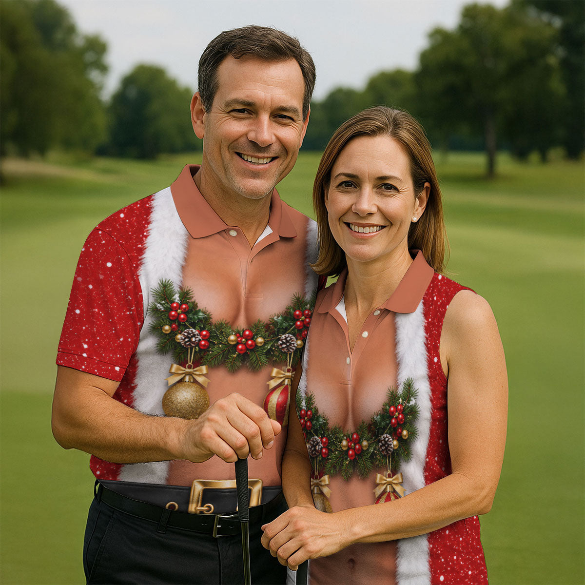 Funny Ornament Garland Christmas Golf Shirt, Mens Golf Shirts, Polo Shirts For Men