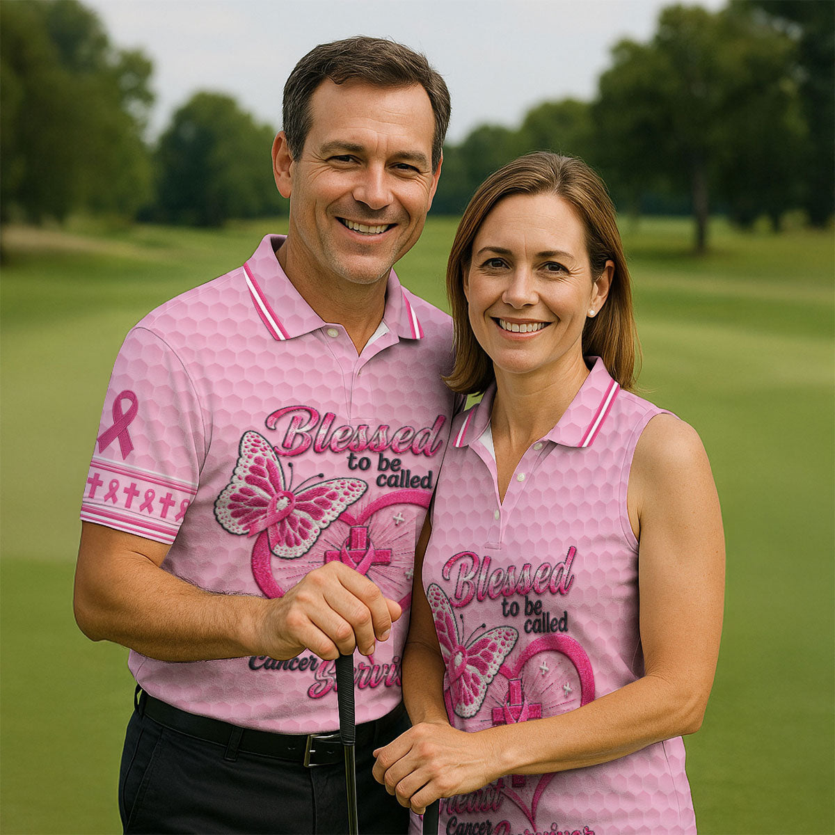 Blessed To Be Called Breast Cancer Survivor Golf Shirt, Mens Golf Polo, Golf Shirts For Men