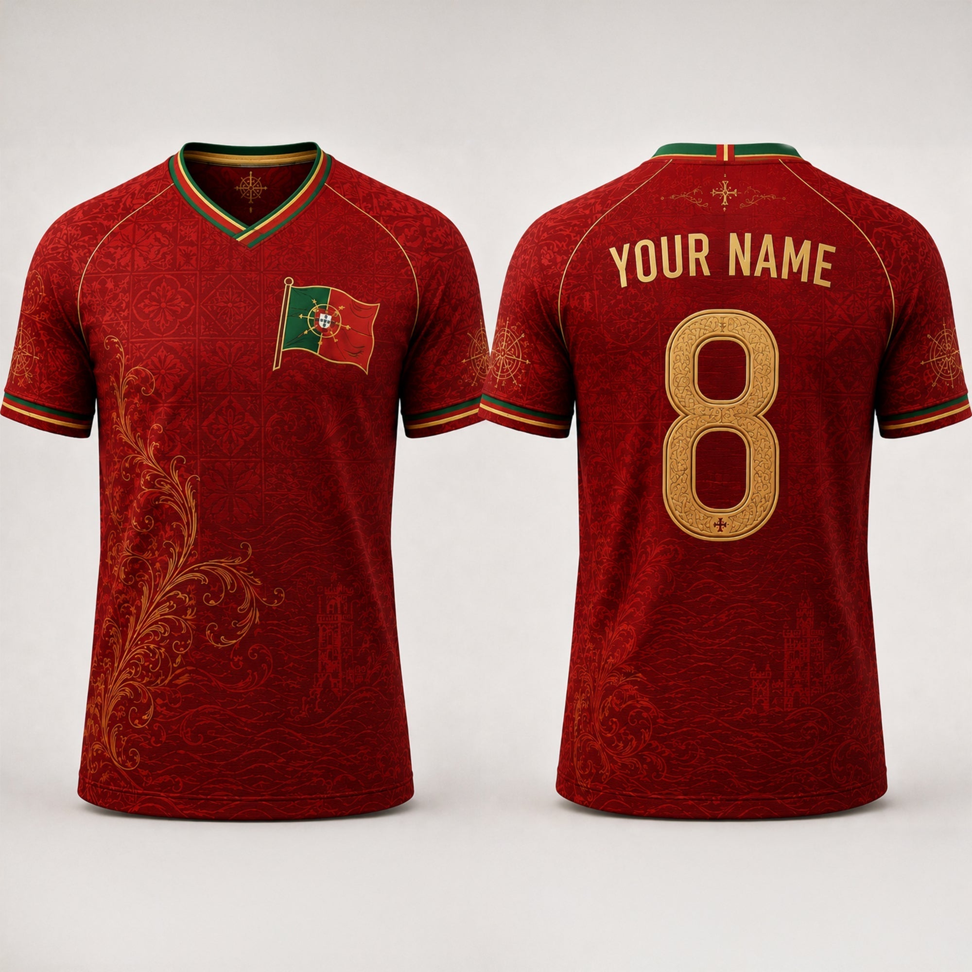 Portugal Fan Fooball Shirt, Azulejos V-Neck For Men Football Lover, Soccer Game Day Football Gifts