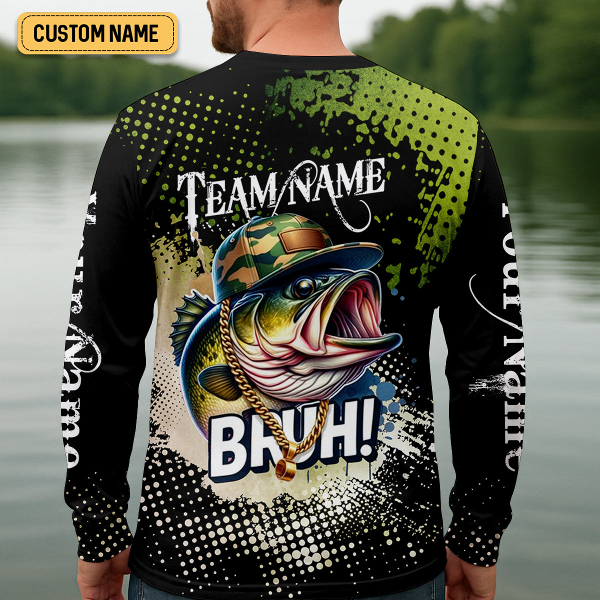 Bass Fishing Shirt, Fishing UPF Shirts, Team Fishing Shirt, SPF Shirt For Men, Fishing Gifts For Men