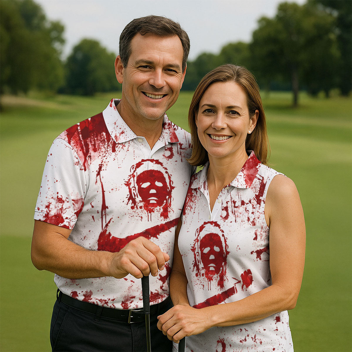 Just The Tip I Promise Halloween Horror Polo Shirt, Mens Golf Polo, Mens Golf Shirts