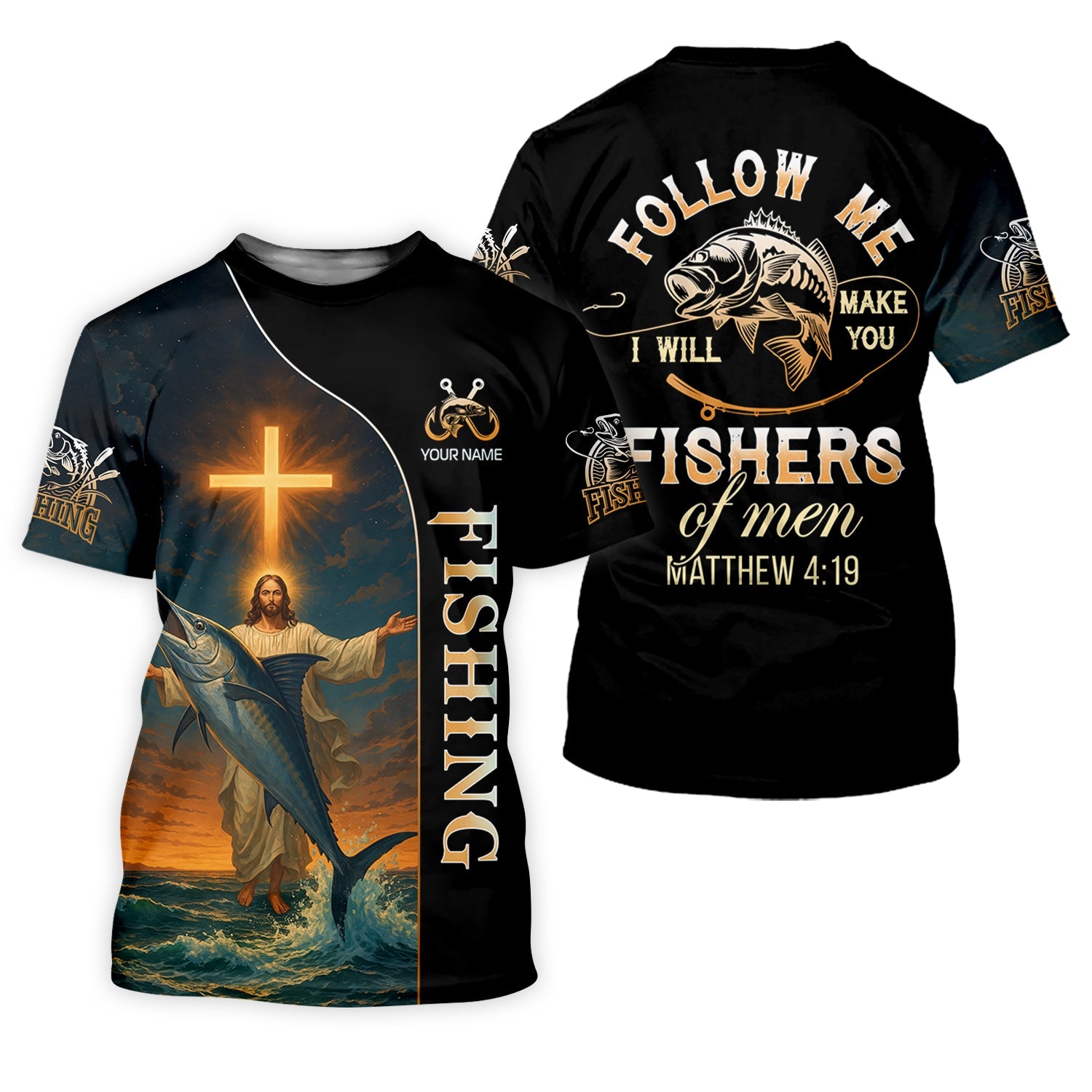 Followe Me And I Will Make You Fishers Of Men, Jesus Fishing Shirt, SPF Shirt For Men, Gift For Fisherman