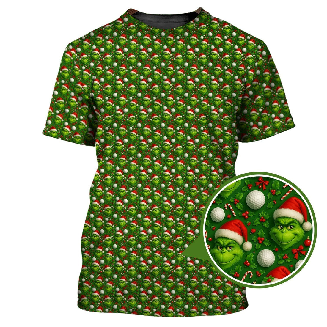 Grinch Golf Shirt For Golfer, Pattern Golf Shirt, Funny Golf Shirt For Men, Christmas Golf Shirt