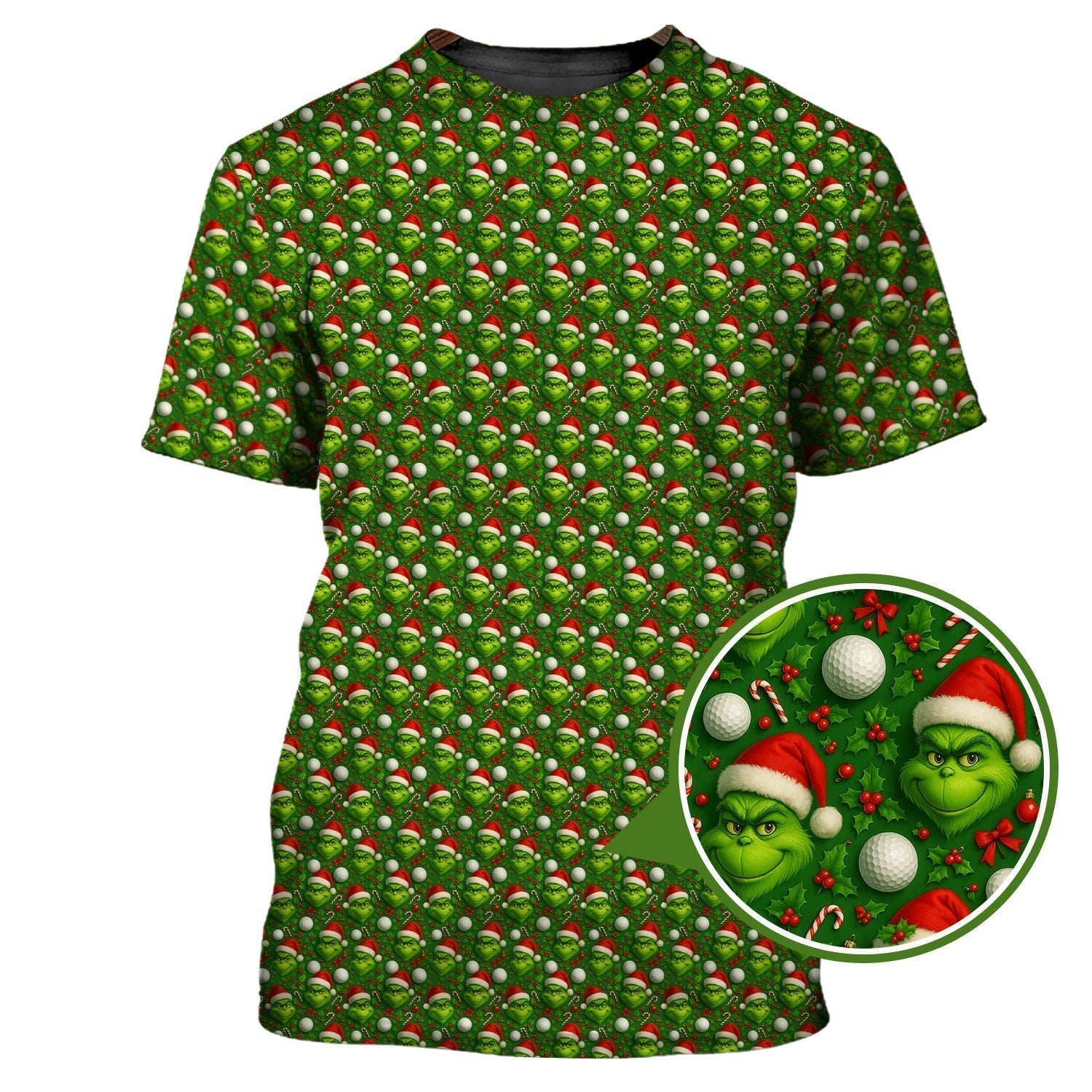 Grinch Golf Shirt For Golfer, Pattern Golf Shirt, Funny Golf Shirt For Men, Christmas Golf Shirt