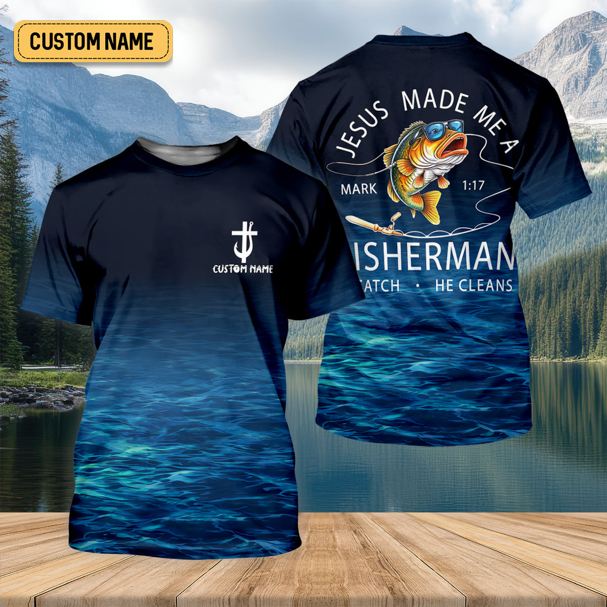 Made A Fisherman – Christian Fishing Shirt, Fishing UPF Shirts, Funny Fishing Shirt