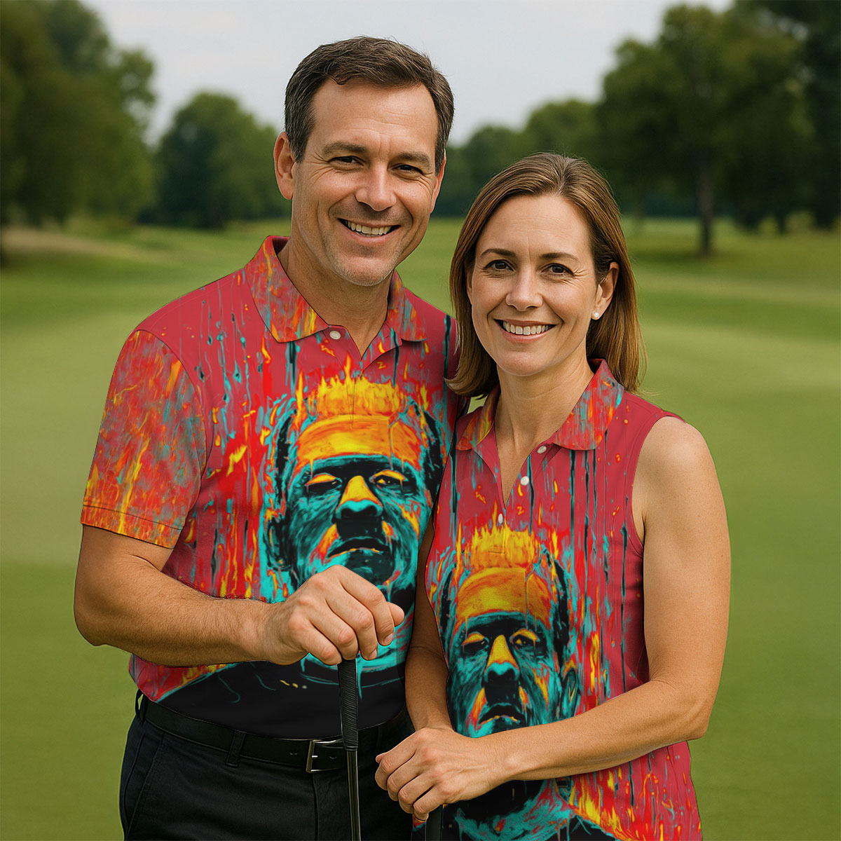 Horror Character Halloween Polo Shirt, Hawaiian Golf Shirt, Golf Shirts For Men