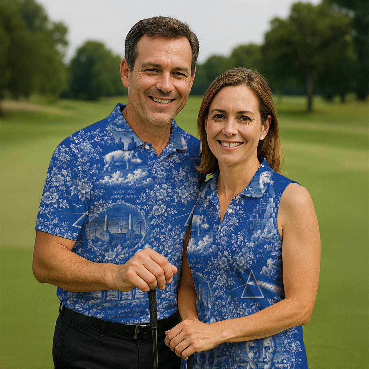 Surreal Retro Music Art Pattern Polo Shirt, Mens Golf Polo, Golf Polo Shirts For Men