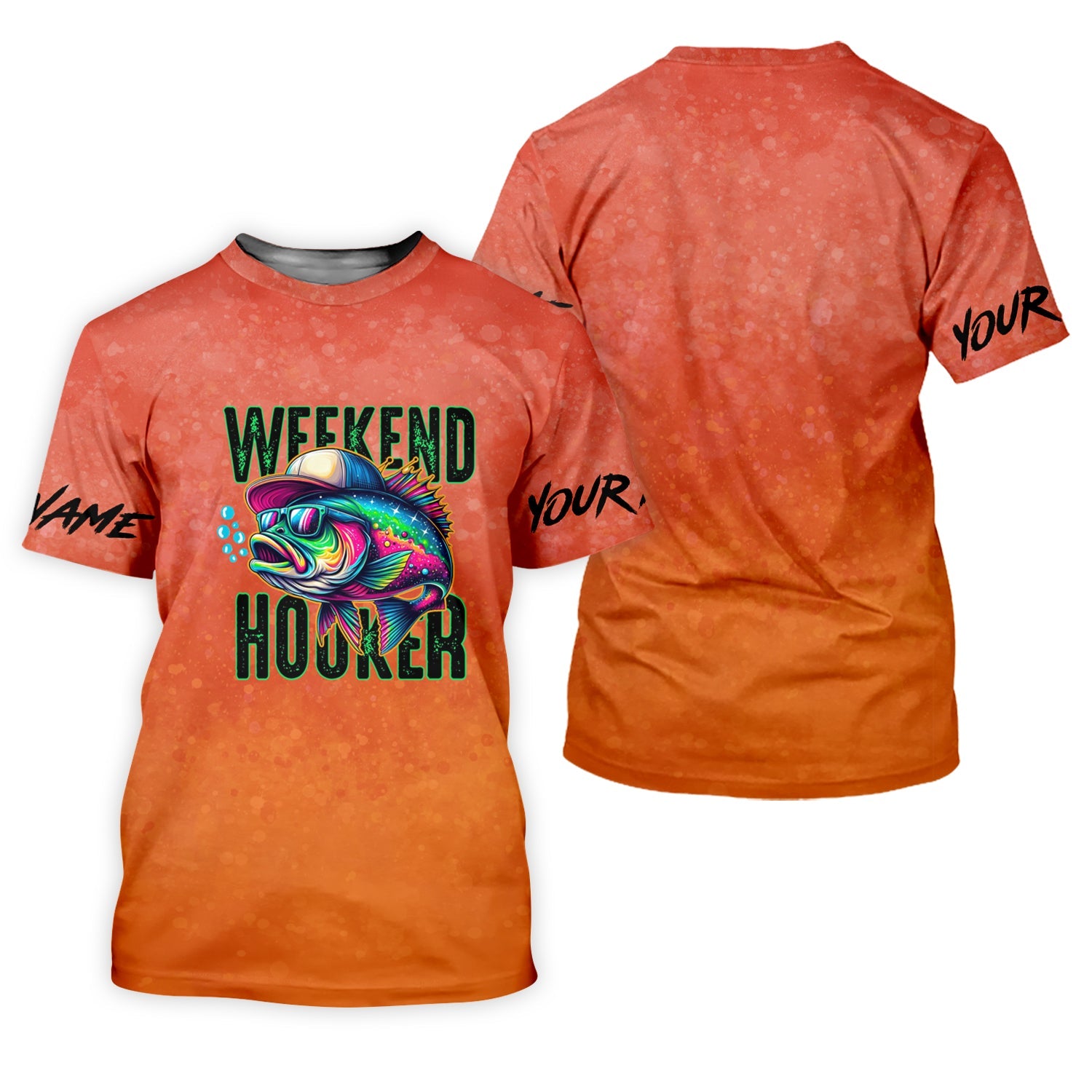 Weekend Hooker Orange Fishing Shirt, Fishing UPF Shirts, Hooded Sun Shirt, Gift For Fisherman