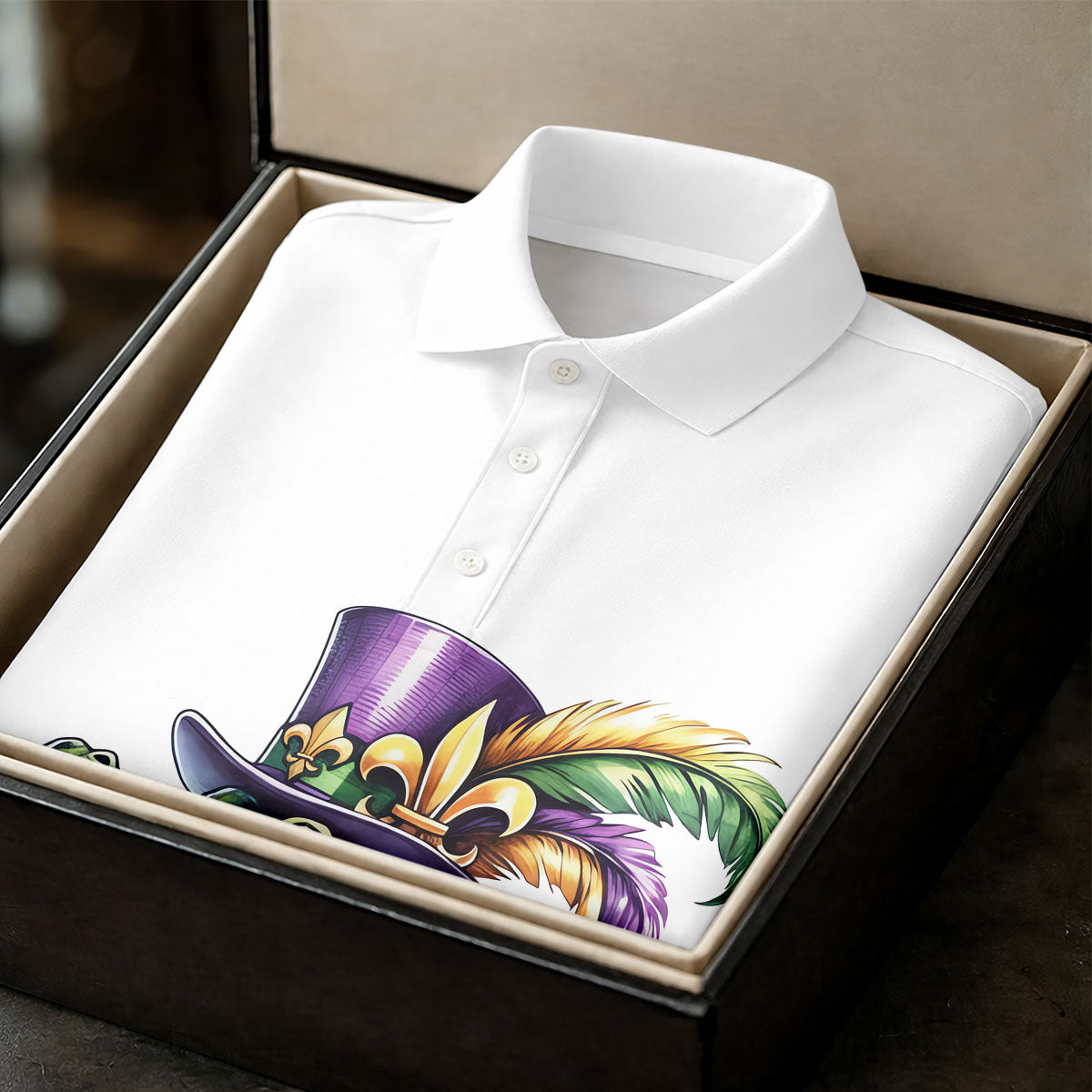 Mardi Gras Alligator Playing Saxophone White Golf Shirt, Women's Golf Tops, Ladies Golf Shirt