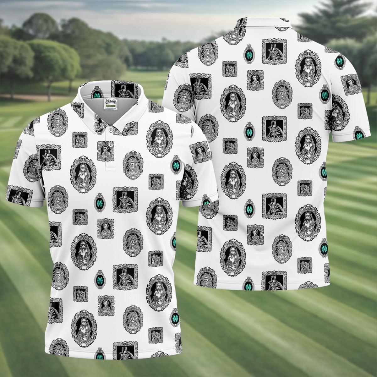 Gothic Portrait Halloween Horror Character Polo Shirt, Golf Shirt, Golf Shirts For Men