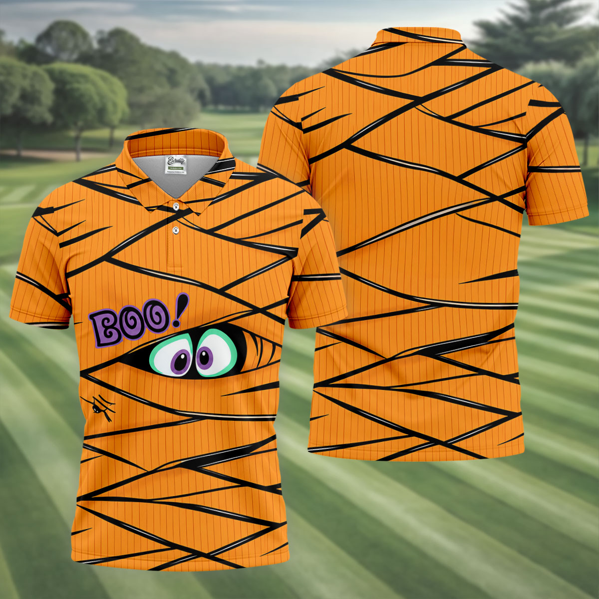 Boo Mummy Halloween Horror Character Polo Shirt, Polo Shirts For Men, Printed Golf Shirts