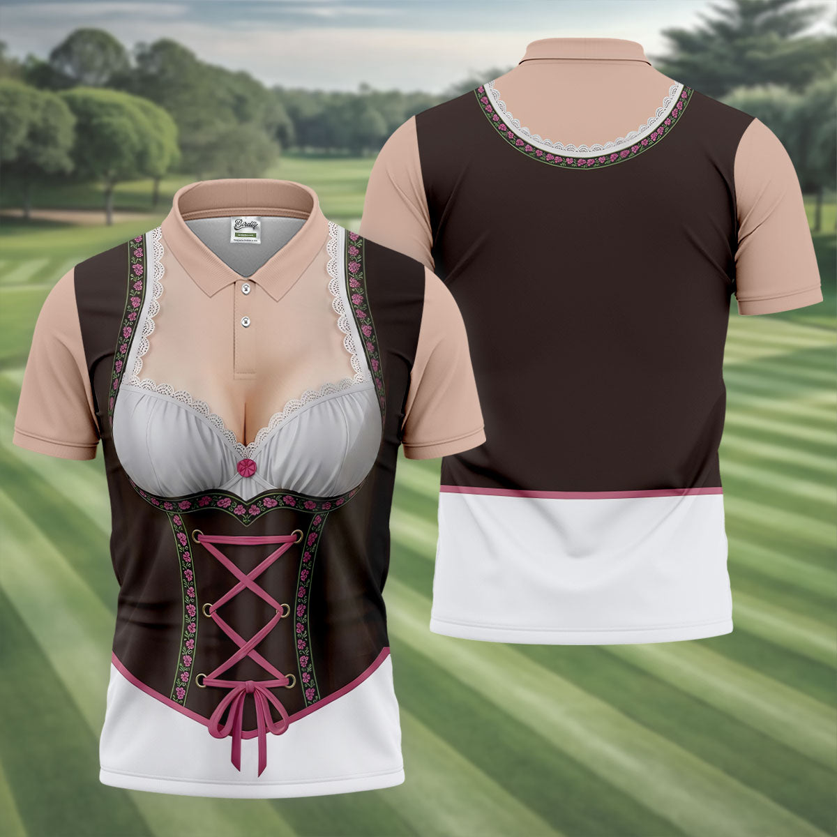 Funny Oktoberfest Costume Lederhosen Polo Shirt, Mens Golf Polo, Golf Shirts For Men