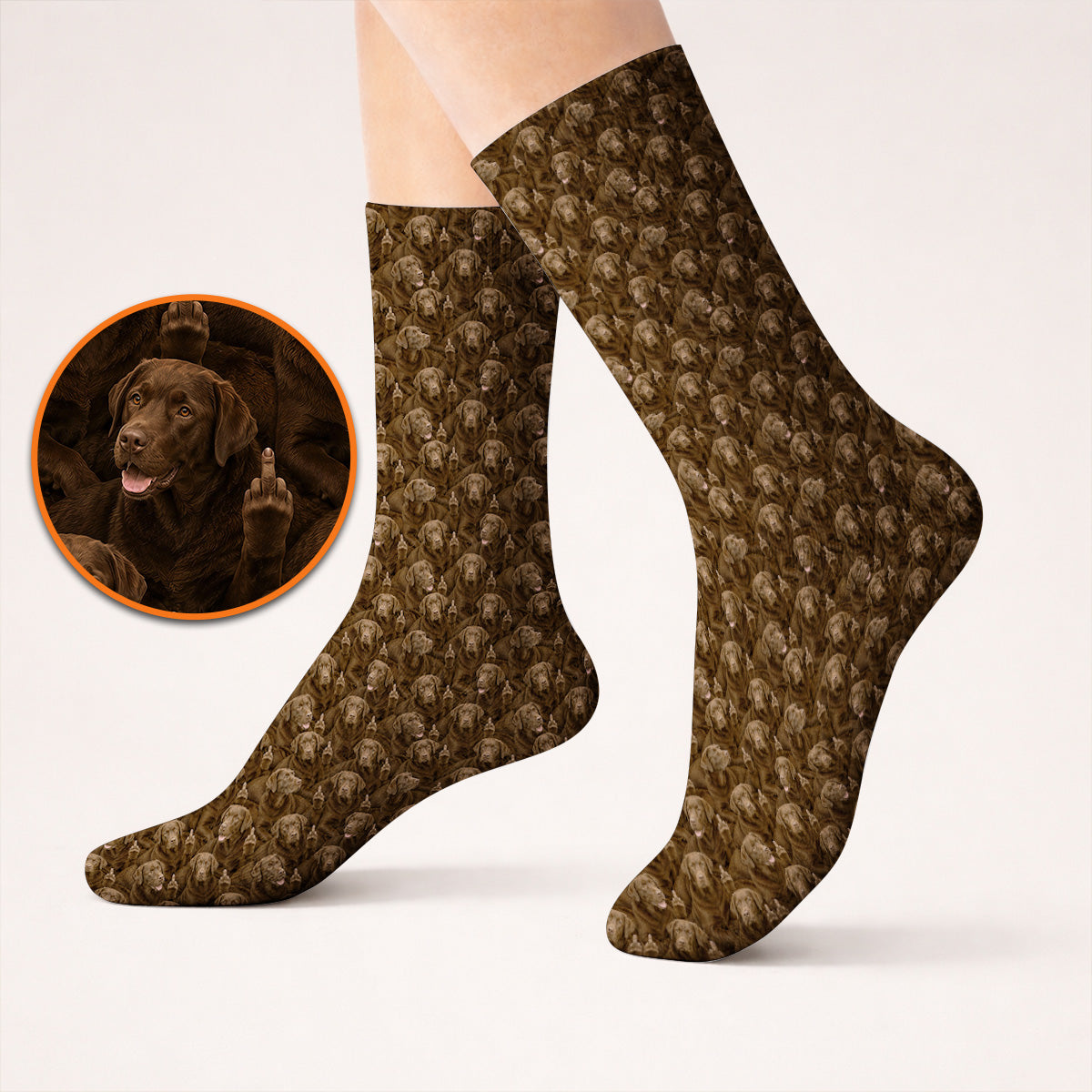 Funny Labrador Golf Crew Socks, Lab Dog Pattern Golf Sock, Crazy Golf Gift For Golfer