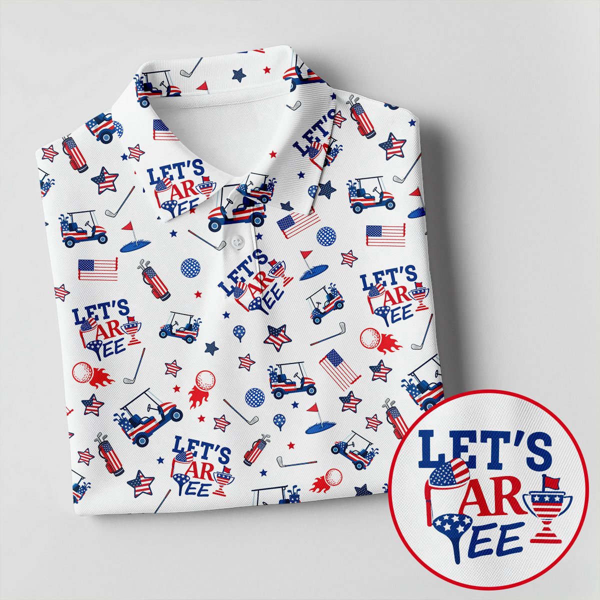 Let's Par Tee US Flag Pattern Patriotic 4th Of July Funny Golf Shirt, 250th Anniversary Golf Shirt For Women