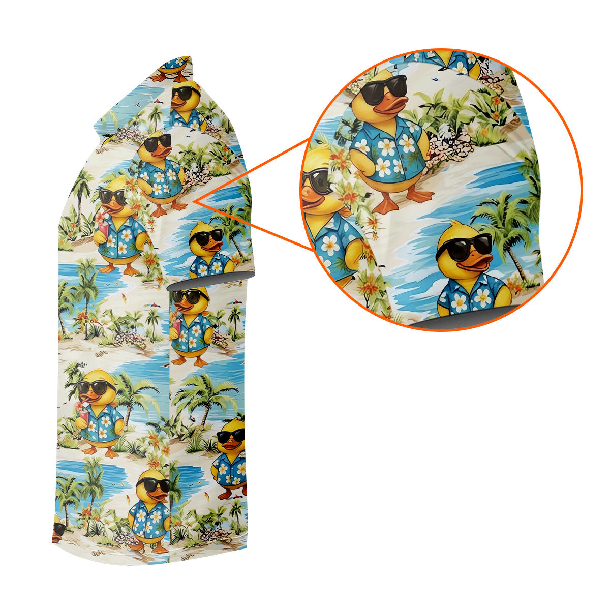 Cute Funny Duck Hawaiian Golf Shirt, Beach Theme Men's Golf Shirt, Polo Shirts For Men