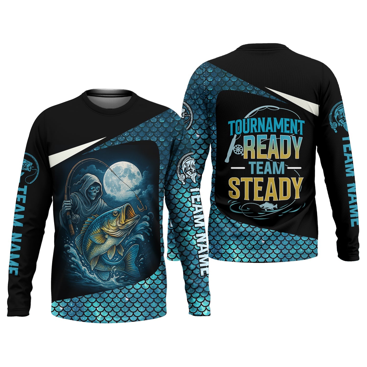 Tournament Ready, Team Steady, Fish Button Up Shirt, UV Protection Shirt, Presents For Fishermen