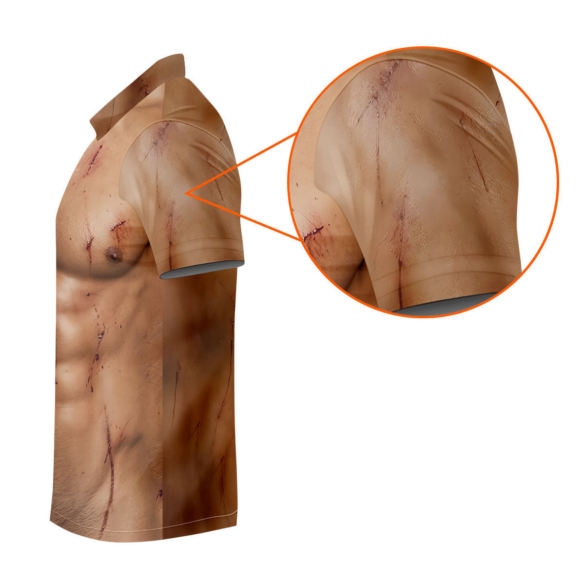 Scary Muscle Body Halloween Golf Shirt, Golf Polo Shirts For Men, Printed Golf Shirts