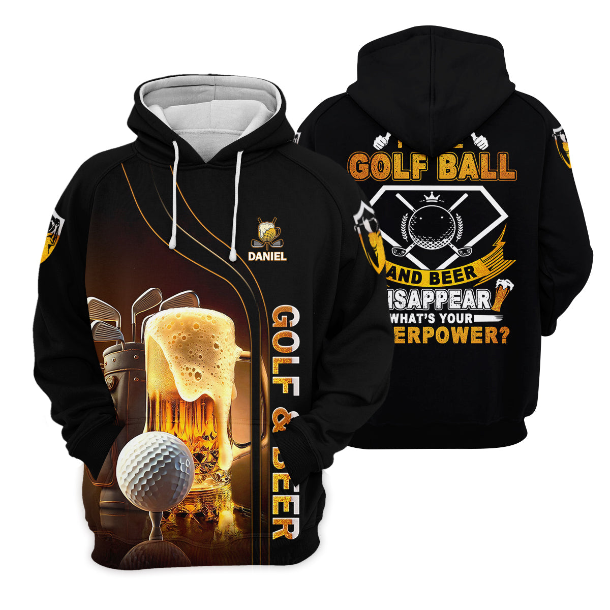 I Make Golf Ball And Beer Disappear Custom Golf Polo ShirtMens Golf Gift, Golf Lover Gift