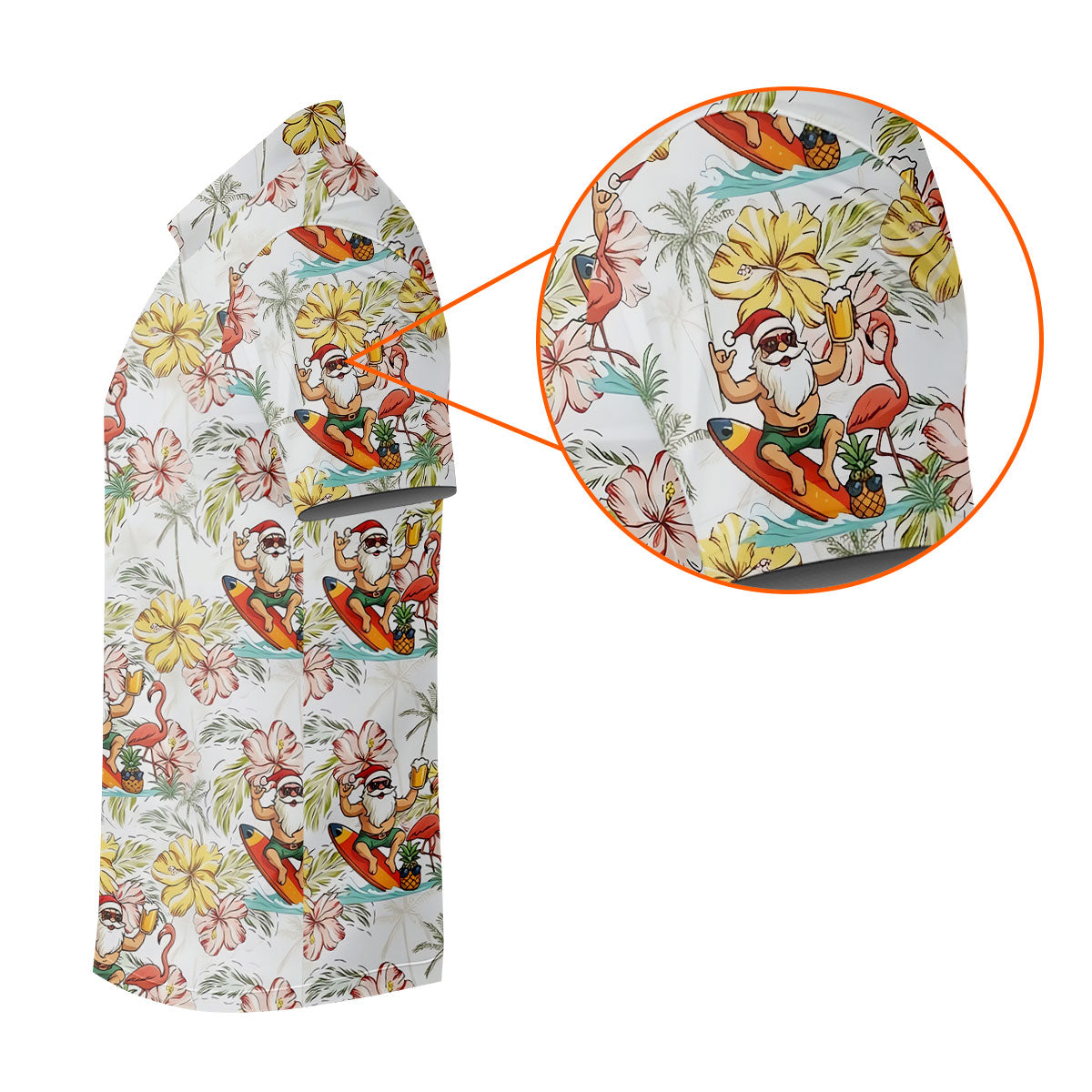 Surfing Santa Tropical Christmas Golf Polo Shirt, Golf Shirts For Women, Women's Golf Apparel