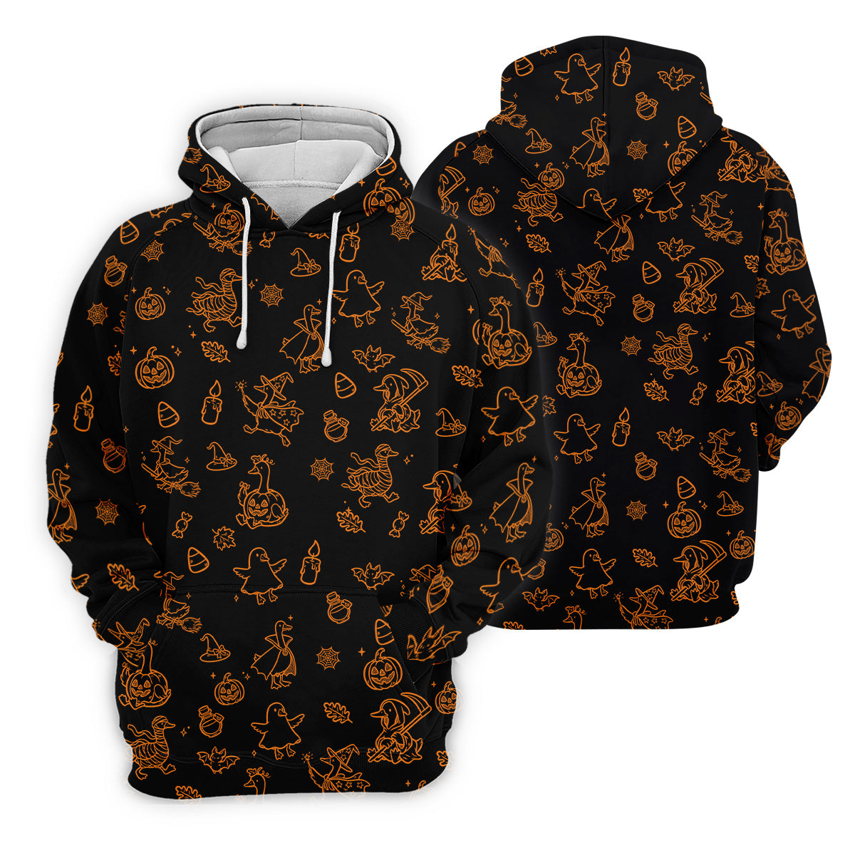 Goose Halloween, Doodle Pattern, Black Orange Golf Polo, Sleeveless Womens Golf Shirts, Ladies Golf Shirts
