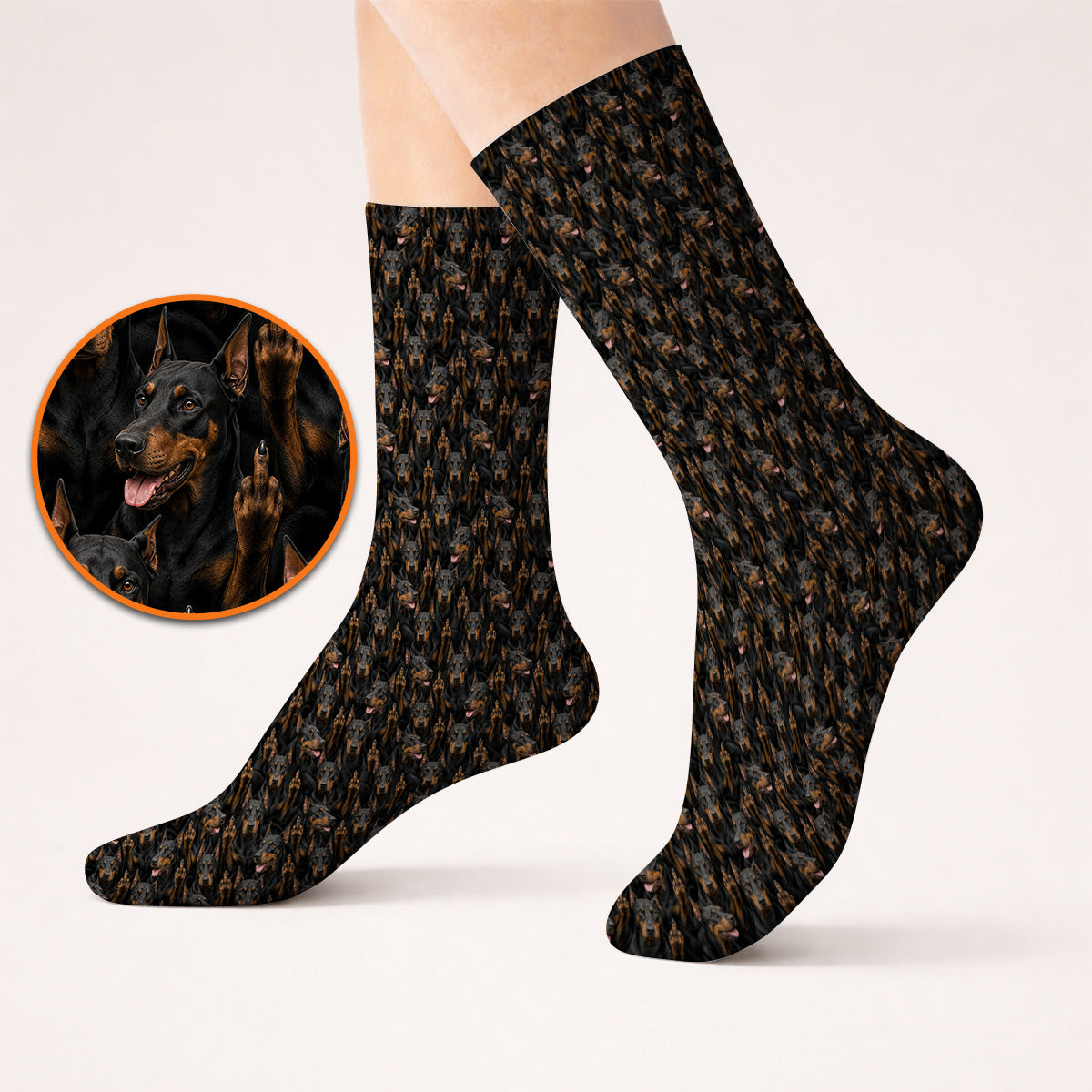 Doberman Golf Socks, Funny Doberman Pattern Golf Sock, Golf Gift For Golfer
