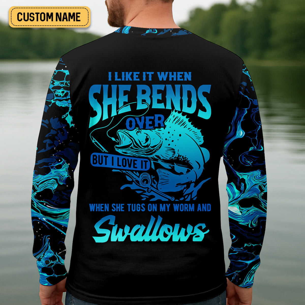 I Like It When She Bends Over Funny Fishing Shirt, Fishing Gifts For Men, SPF Shirt For Men