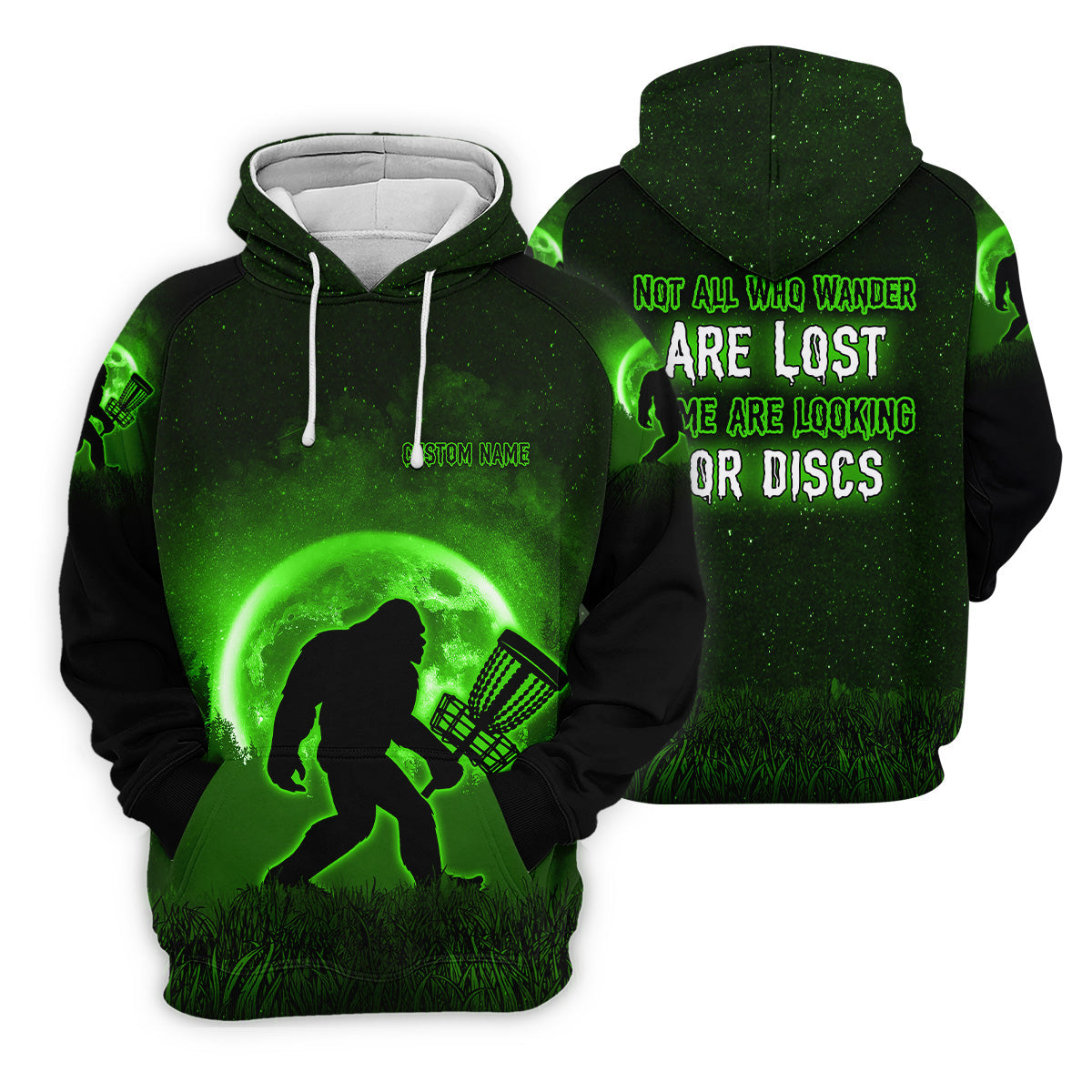 Not All Who Wander Are Lost Bigfoot Disc Golf Shirt, Personalized Golf Shirt, Funny Golf Polo Shirt