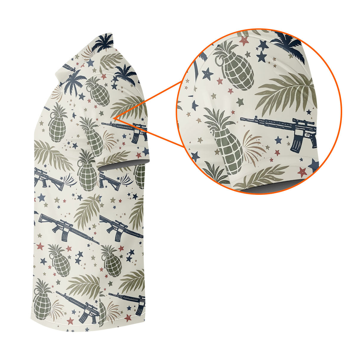 Pineapple Grenade 250 Years Tropical Theme Retro Golf Shirt, Patriotic 4th Of July Polo Shirts For Men