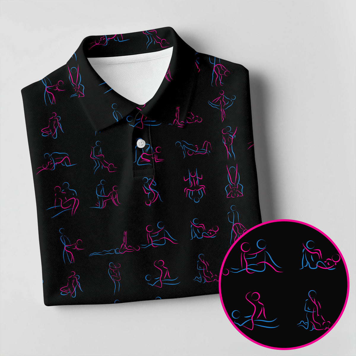 Funny Neon Couples Pattern Golf Polo Shirt, Ladies Golf Shirts, Golf Polo For Women