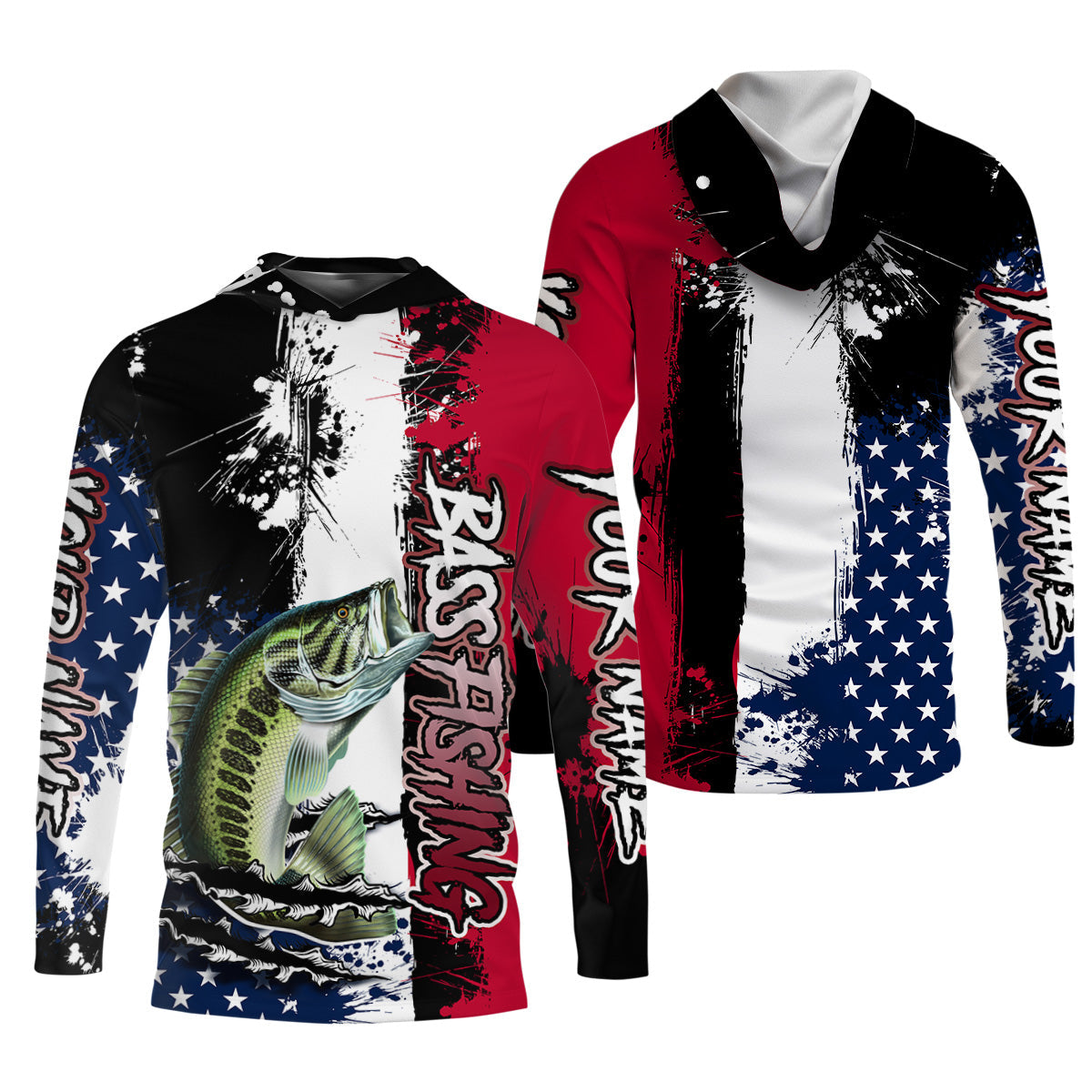 Patriotic Fishing Shirt, Custom Fishing Shirt, Gift For Fisherman, Mens Casual Shirts